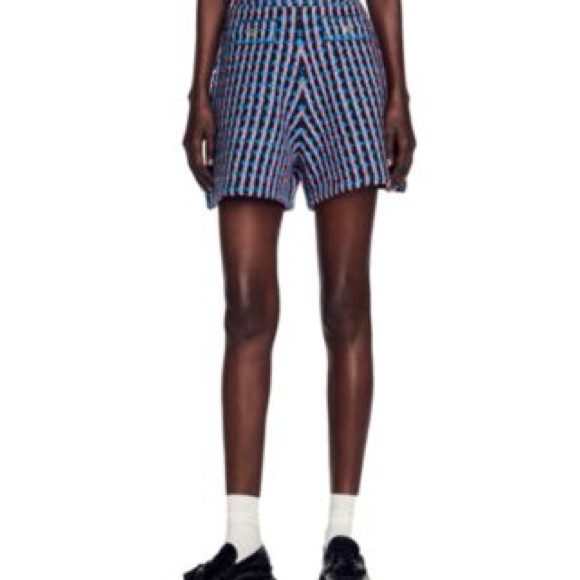 Sandro Blue and Pink Textured Shorts - Picture 2 of 5